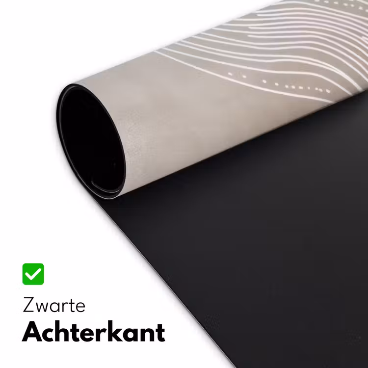 Golvende lijnen - Vloeiend - Zandkleurig Muismat XXL klein -sfeer2