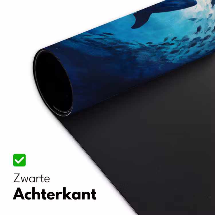 Walvis - Vissen - Donkerblauw Muismat XXL klein -sfeer2