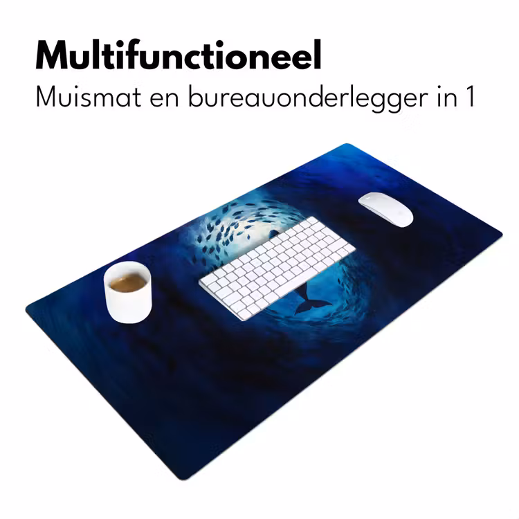 Walvis - Vissen - Donkerblauw Muismat XXL klein -sfeer4