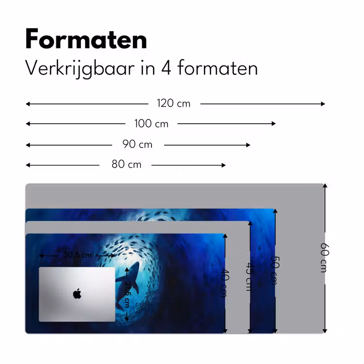 Walvis - Vissen - Donkerblauw Muismat XXL klein -sfeer5