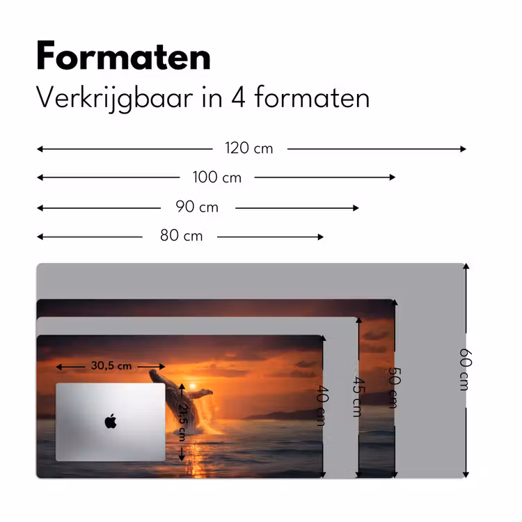 Walvis - Zon - Zee Muismat XXL klein -sfeer5