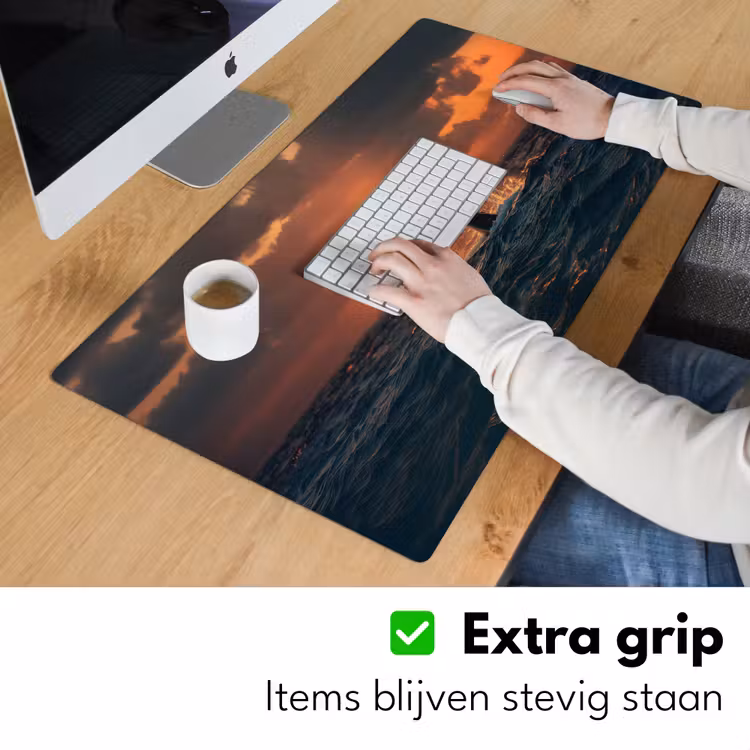 Walvis staart - Water - Zonsondergang Muismat XXL klein -sfeer3