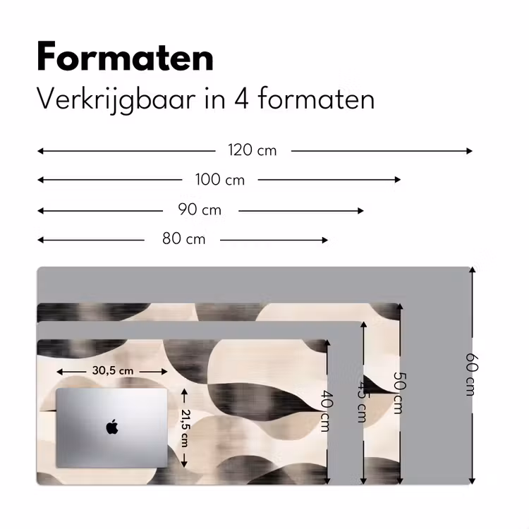 Grillige vormen - Subtiele overgangen - Dynamisch Muismat XXL klein -sfeer5
