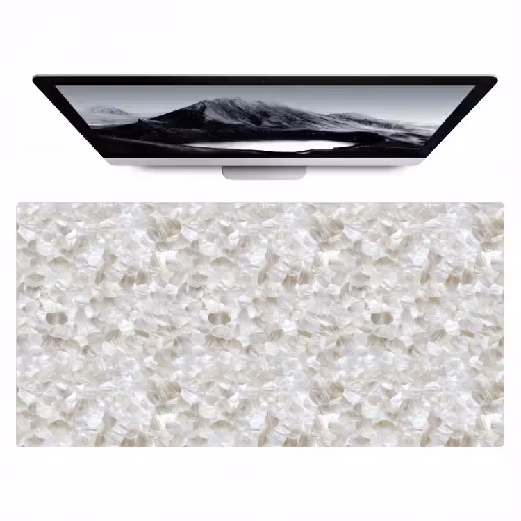 Wit - Penseelstreken - Reliëfeffect Muismat XXL klein 681 -zzz3d