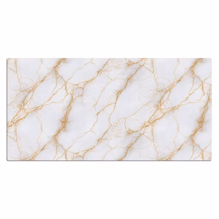Wit - Goud - Marmer - Aders Muismat XXL klein 681 -3d_leeg