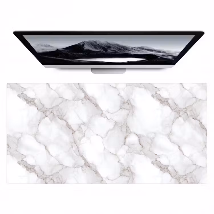 Wit - Marmer - Bruin Muismat XXL klein 681 -zzz3d