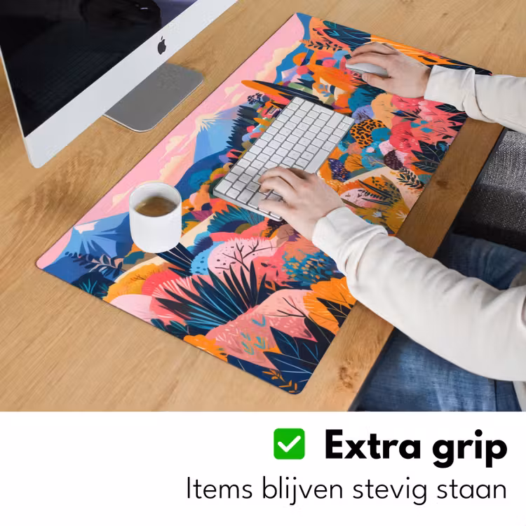 Witte bergtop - Modern - Kleurrijk Muismat XXL klein -sfeer3