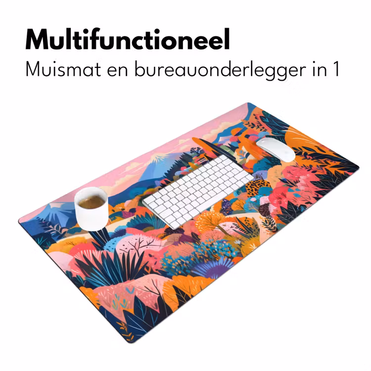 Witte bergtop - Modern - Kleurrijk Muismat XXL klein -sfeer4