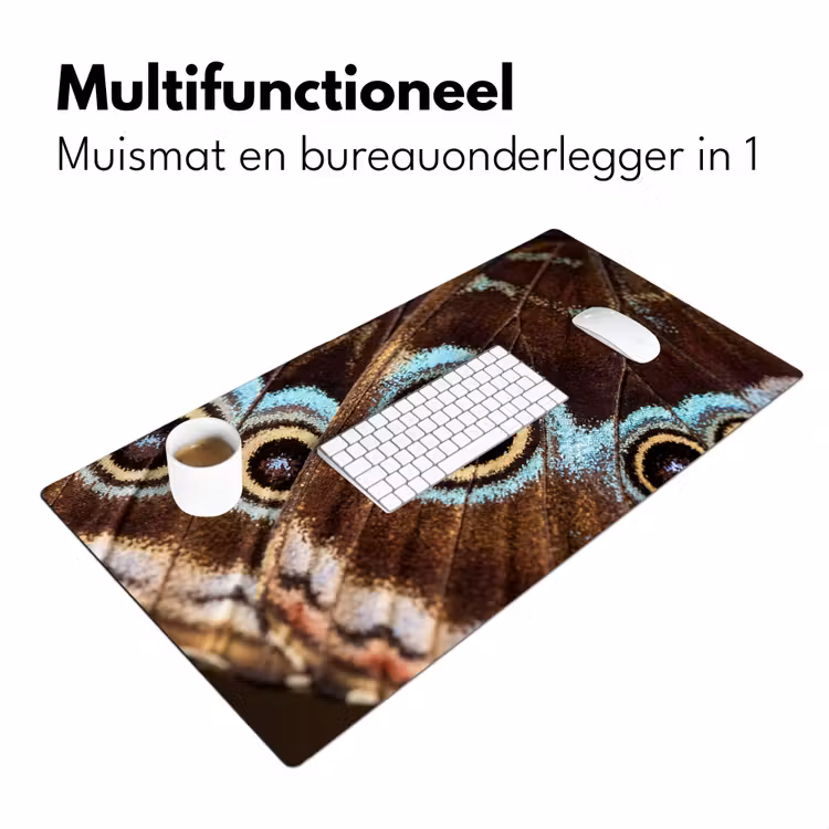 Vleugels - Vlinder - Blauw Muismat XXL klein -sfeer4