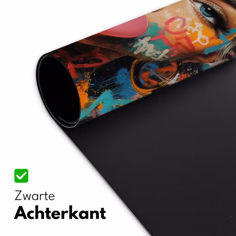 Vrouw - Kauwgom - Graffiti - Love Muismat XXL klein -sfeer2