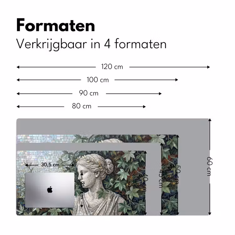 Vrouw - Klassiek - Mozaiëk - Natuur - Groen Muismat XXL klein -sfeer5