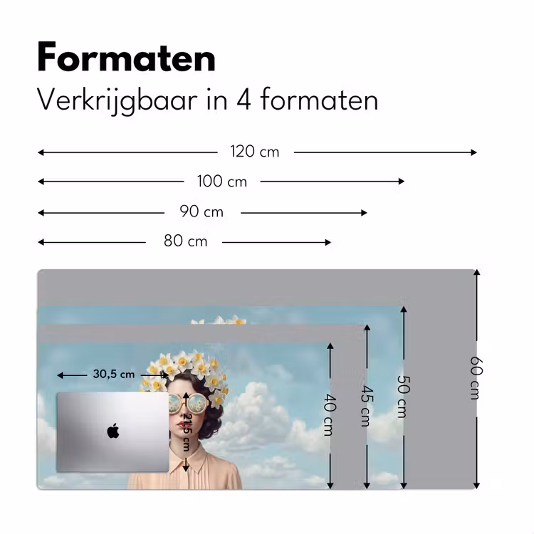 Vrouw - Narcissen - Geel Muismat XXL klein -sfeer5