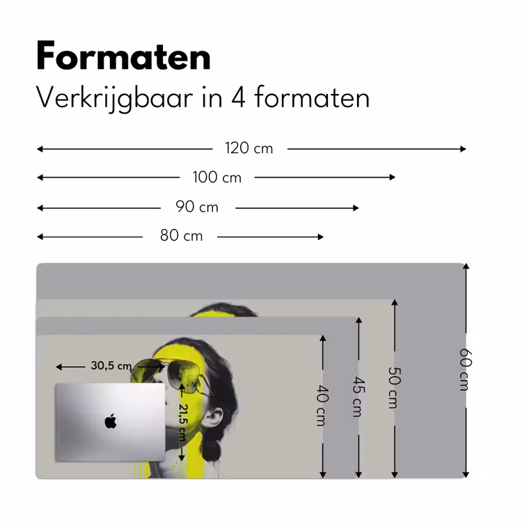 Vrouw - Bril - Verf Muismat XXL klein -sfeer5