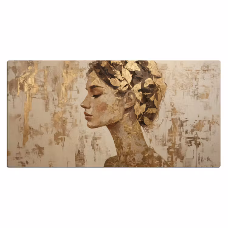 Vrouw - Goud - Abstract - Textuur Muismat XXL klein -3d_leeg