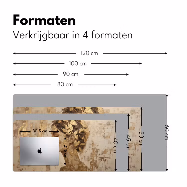 Vrouw - Goud - Abstract - Textuur Muismat XXL klein -sfeer5