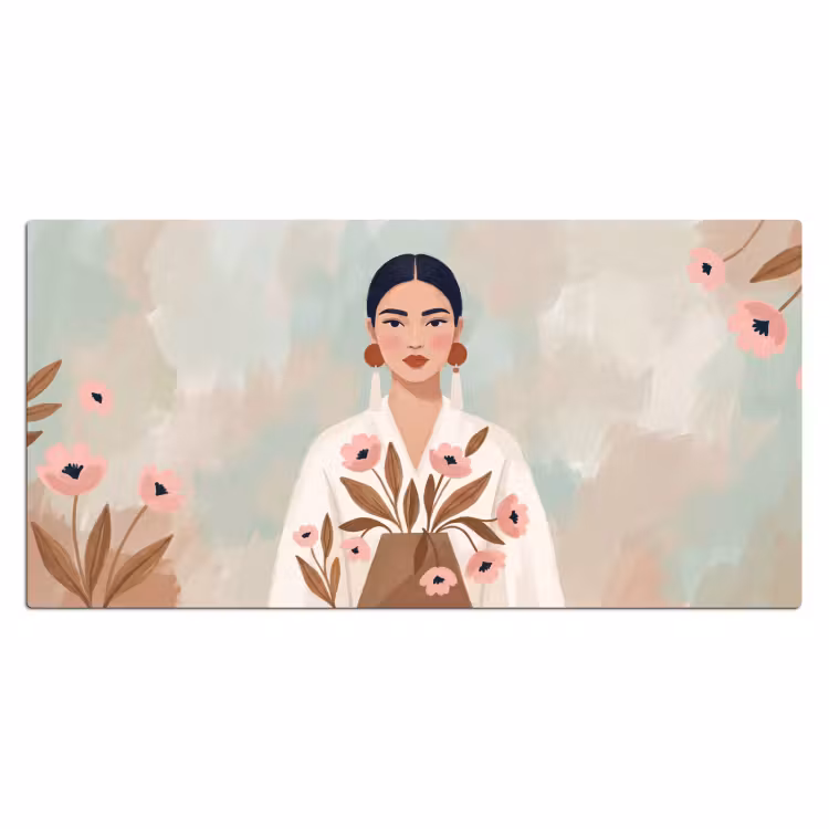 Vrouw - Kimono - Pastel Muismat XXL klein -3d_leeg