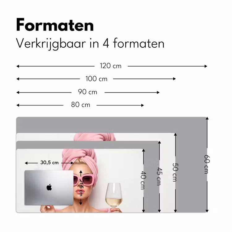 Vrouw - Roze - Wijn - Zonnebril Muismat XXL klein -sfeer5