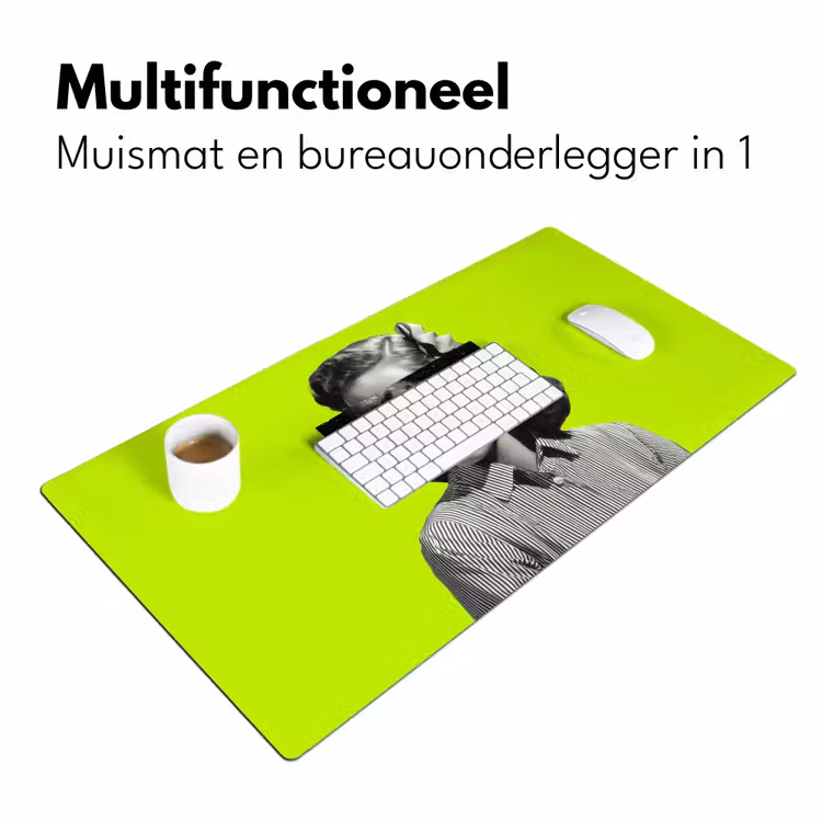 Vrouw - Sterrenhemel - Groen Muismat XXL klein -sfeer4