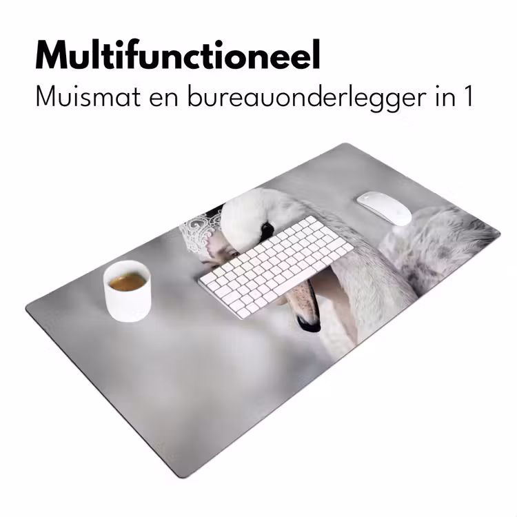 Vrouw - Zwaan - Wit Muismat XXL klein -sfeer4