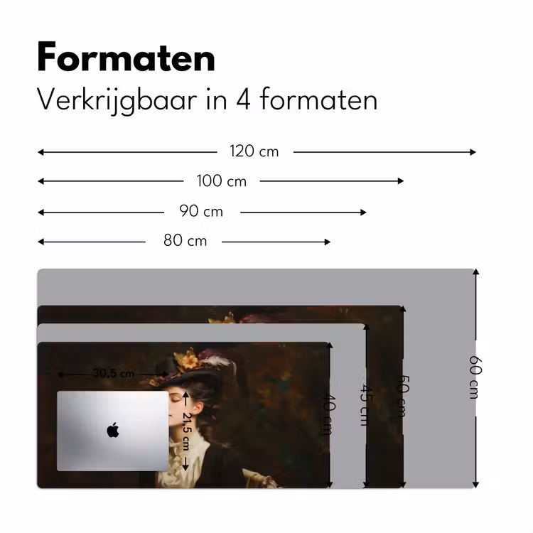 Vrouw - Victoriaans - Portret Muismat XXL klein -sfeer5