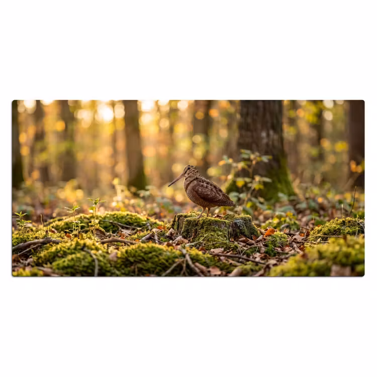Houtsnip - Bos - Bladeren - Herfst - Gecamoufleerd Muismat XXL klein -3d_leeg