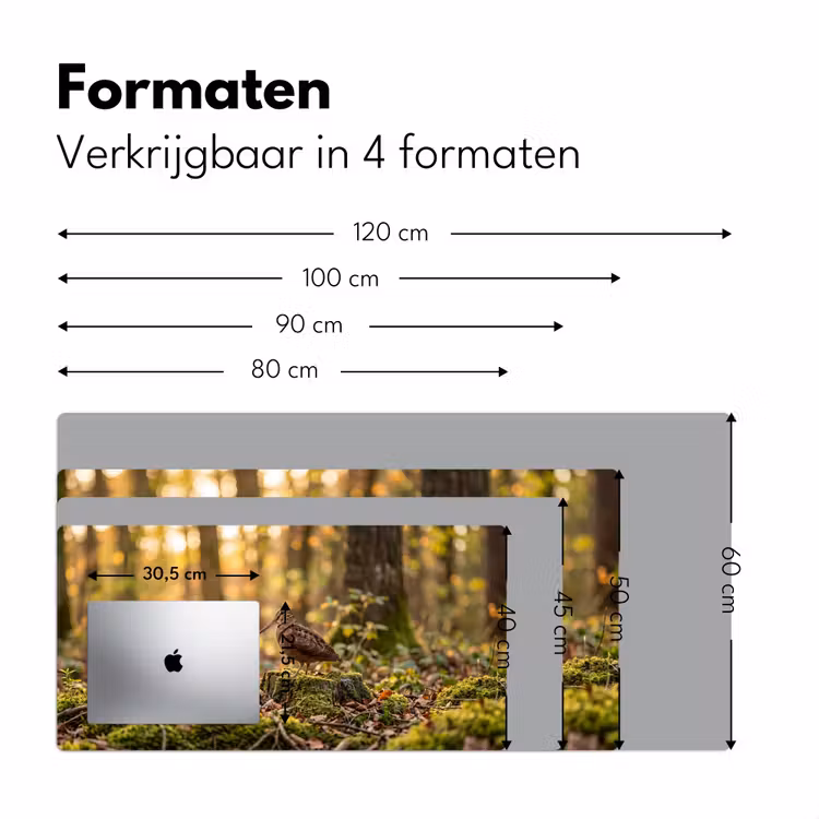 Houtsnip - Bos - Bladeren - Herfst - Gecamoufleerd Muismat XXL klein -sfeer5