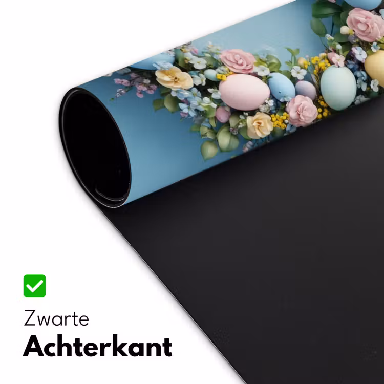 Krans - Eieren - Bloemen Muismat XXL klein -sfeer2