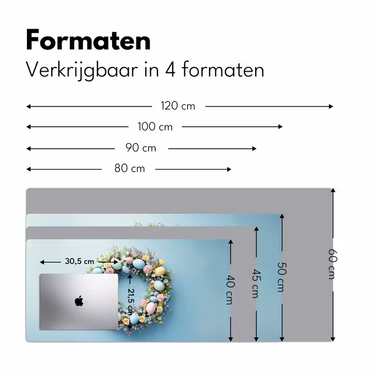 Krans - Eieren - Bloemen Muismat XXL klein -sfeer5