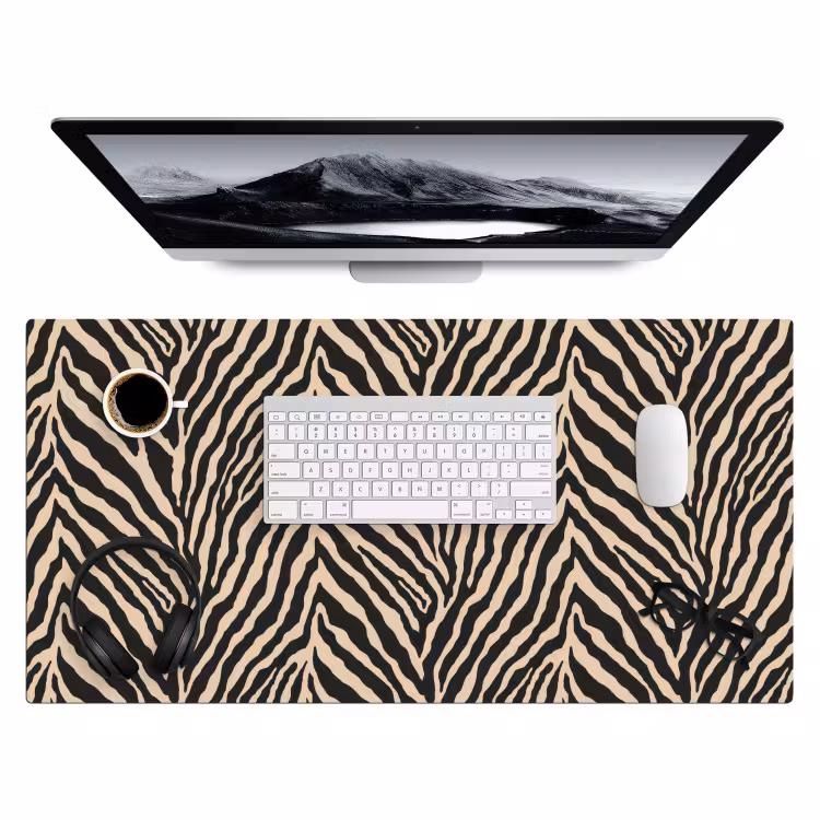 Zebra - Klassiek - Zwart Muismat XXL klein 681 -3d