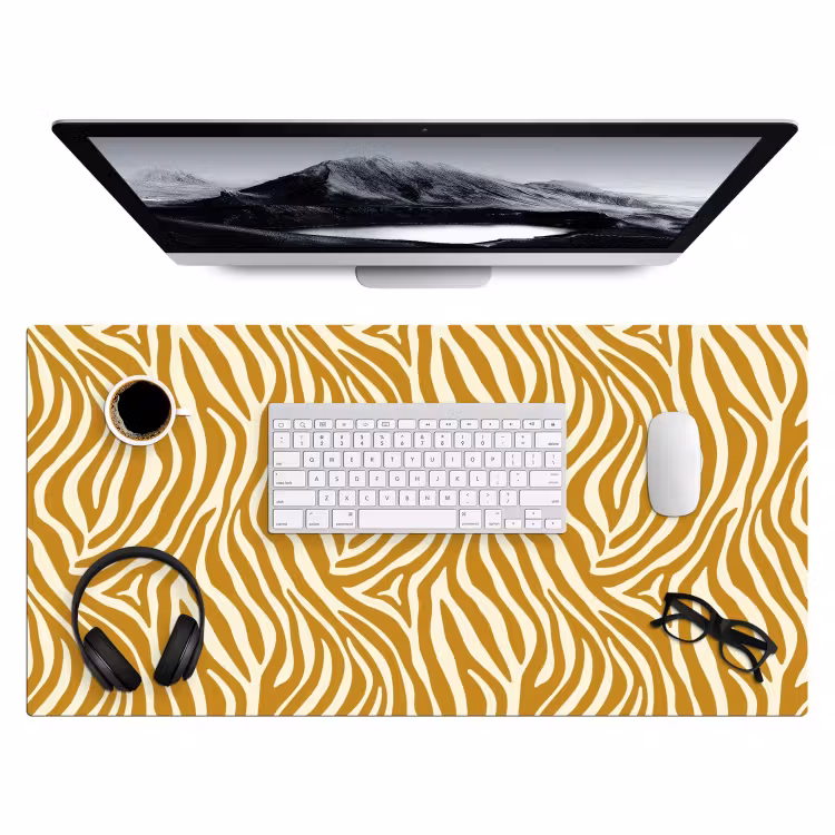 Zebra - Klassiek - Oker - Geel Muismat XXL klein 681 -3d