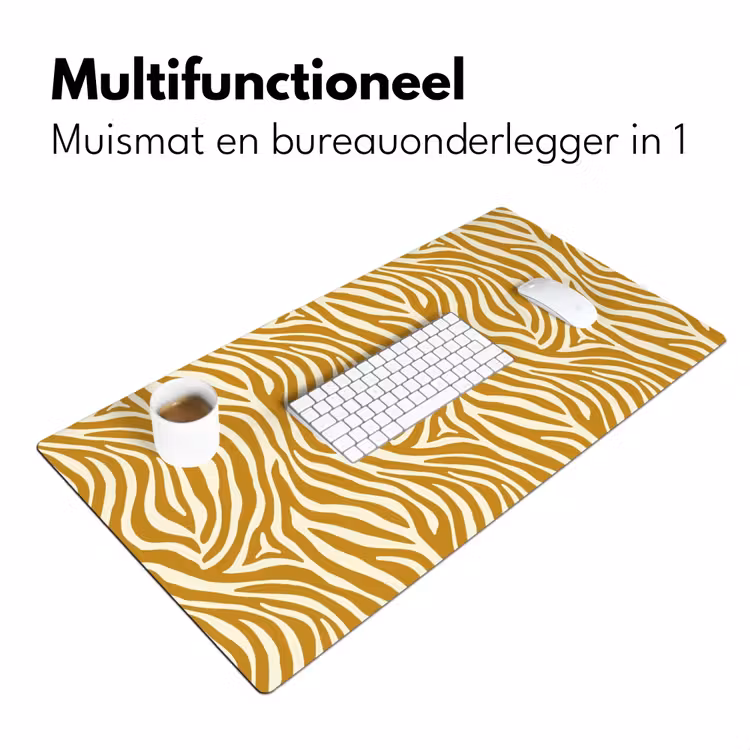 Zebra - Klassiek - Oker - Geel Muismat XXL klein 681 -sfeer4