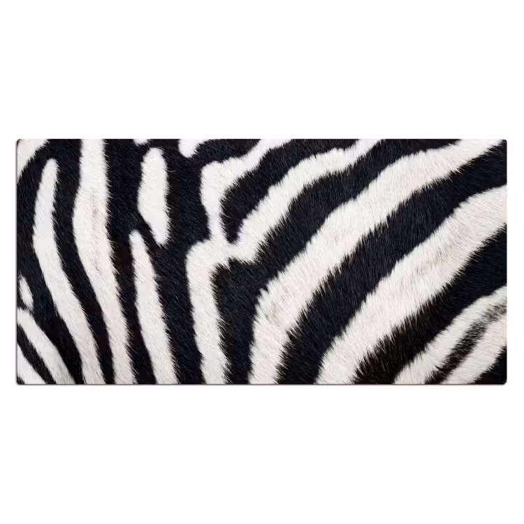 Zebra - Vacht - Klassiek - Zwart - Wit Muismat XXL klein -3d_leeg