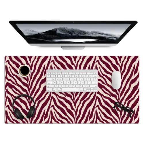 Zebra - Motief - Bordeaux - Rood Muismat XXL klein 681 -3d