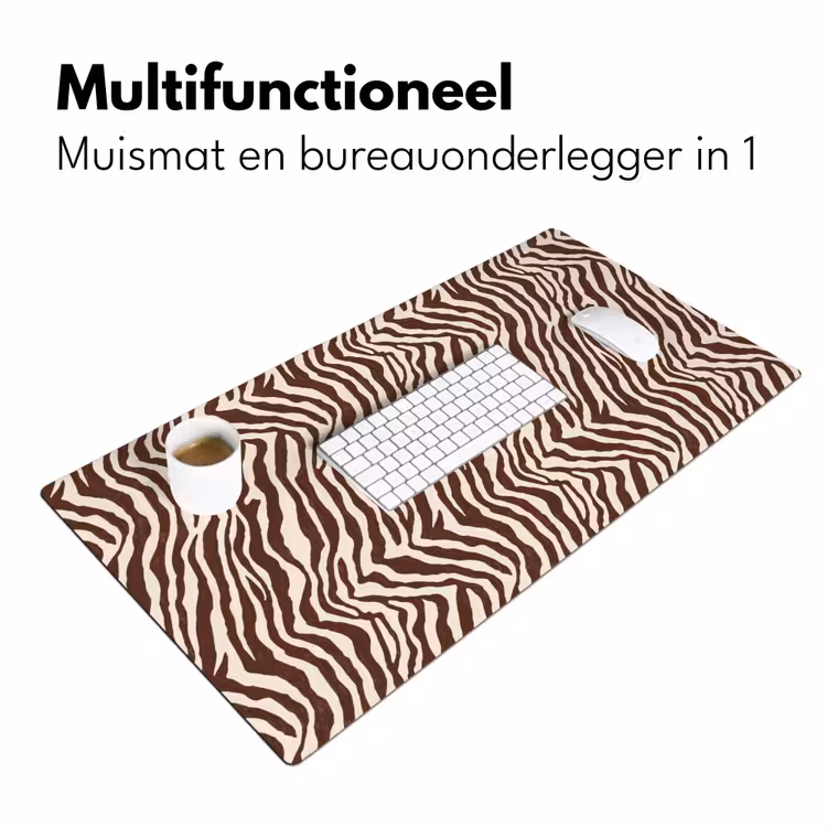 Zebra - Patroon - Zwart - Wit Muismat XXL klein 681 -sfeer4