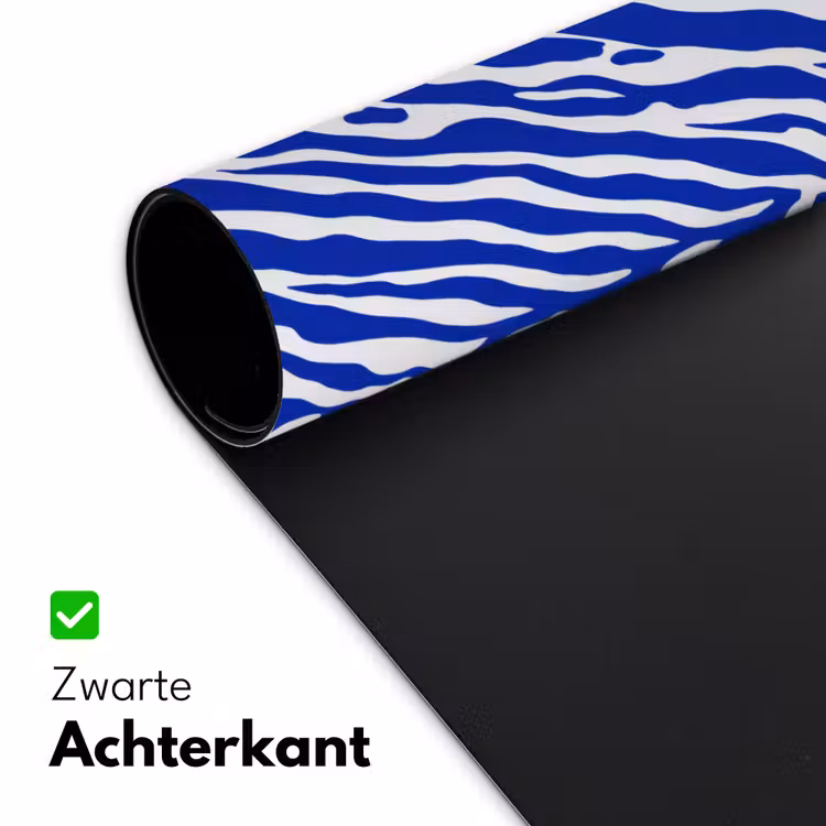 Zebra - Patroon - Kobalt - Blauw Muismat XXL klein 681 -sfeer2