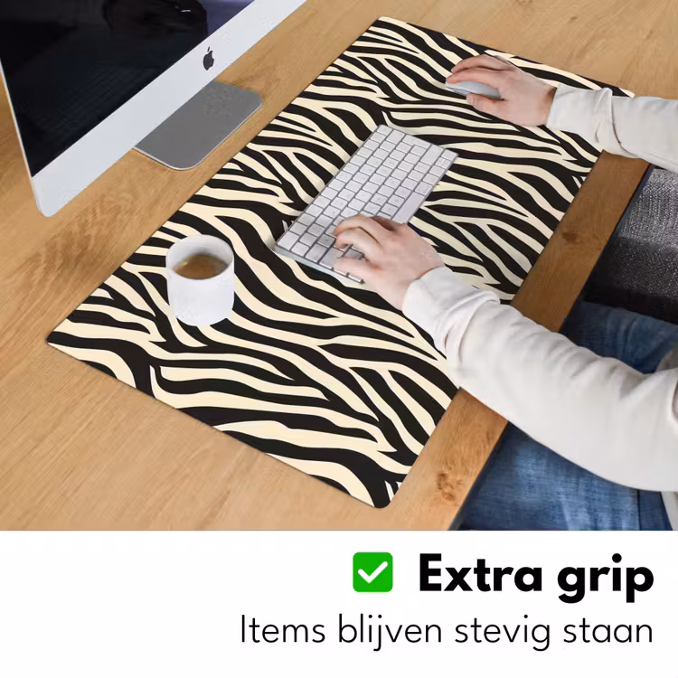 Zebra - Print - Klassiek - Zwart Muismat XXL klein 681 -sfeer3