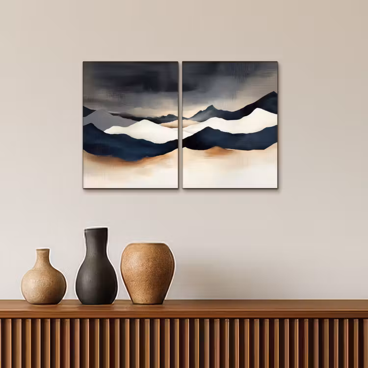 Landschap - Abstract - Modern Canvas - Meerluiken 2 luik klein -sfeer3