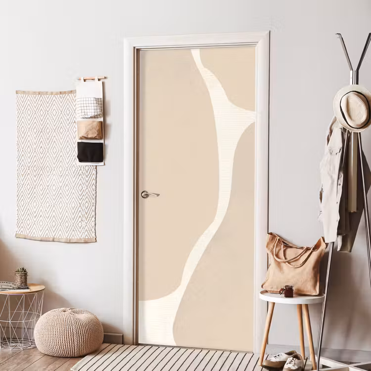 Abstract - Beige - Moderne kunst deurposter klein -sfeer6