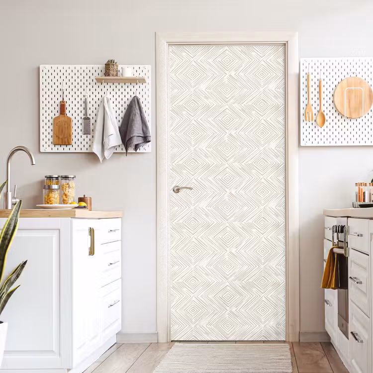 Abstract - Ruiten - Beige deurposter klein 289 -sfeer5