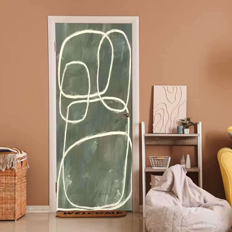 Abstract - Groen - Kunst - Modern deurposter klein -sfeer1