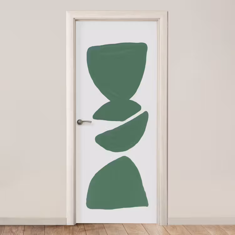 Abstract - Groen - Vormen - Modern deurposter klein -3d_beige