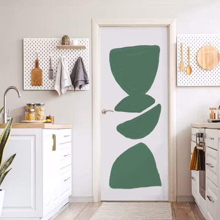 Abstract - Groen - Vormen - Modern deurposter klein -sfeer5