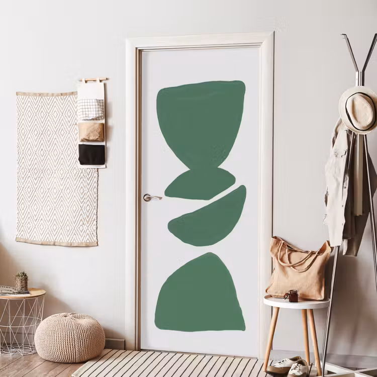 Abstract - Groen - Vormen - Modern deurposter klein -sfeer6