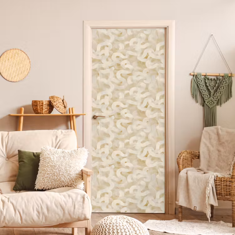 Abstract - Lijnen - Beige deurposter klein 289 -sfeer2