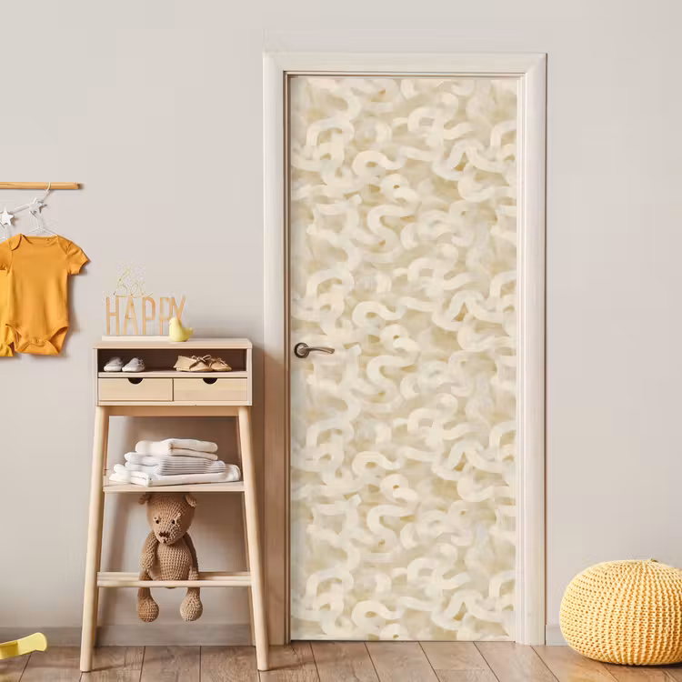 Abstract - Lijnen - Beige deurposter klein 289 -sfeer4