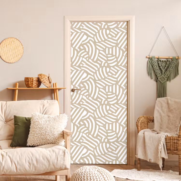 Abstract - Modern - Beige deurposter klein 289 -sfeer2