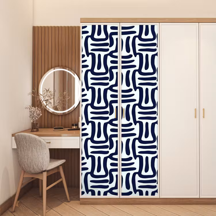 Abstract - Modern - Blauw deurposter klein 289 -sfeer3