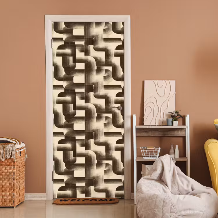 Abstract - Retro - Zwart deurposter klein 289 -sfeer1