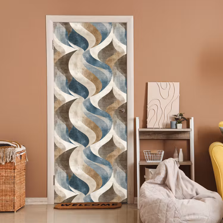 Abstract - Golven - Kleurrijk deurposter klein 289 -sfeer1