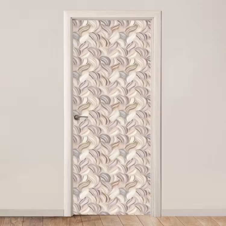 Abstract - Golvend - Pastel deurposter klein 289 -3d_beige
